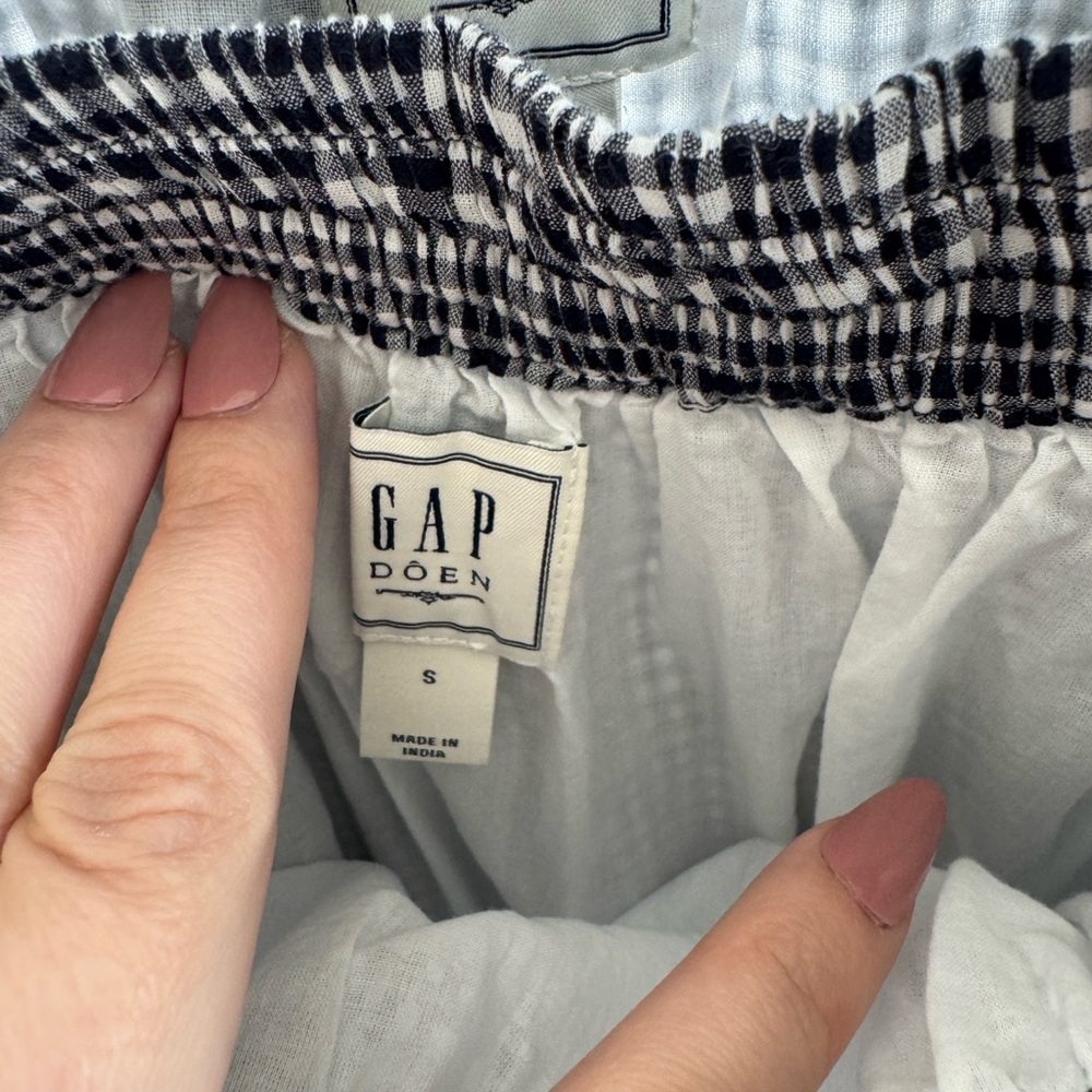 Gap × DÔEN Navy Gingham Cropped Tank & Maxi Skirt Set | Sold Out Small - Picture 6 of 7